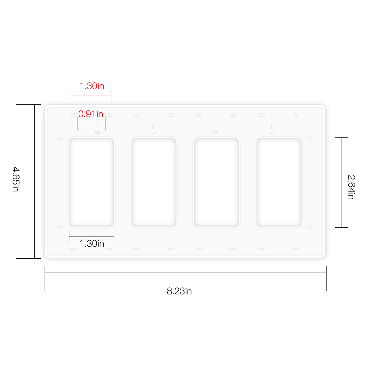 Star Ring Switch Panel EU/US Version 2/3/4 Gang (ONLY PANEL without switch)