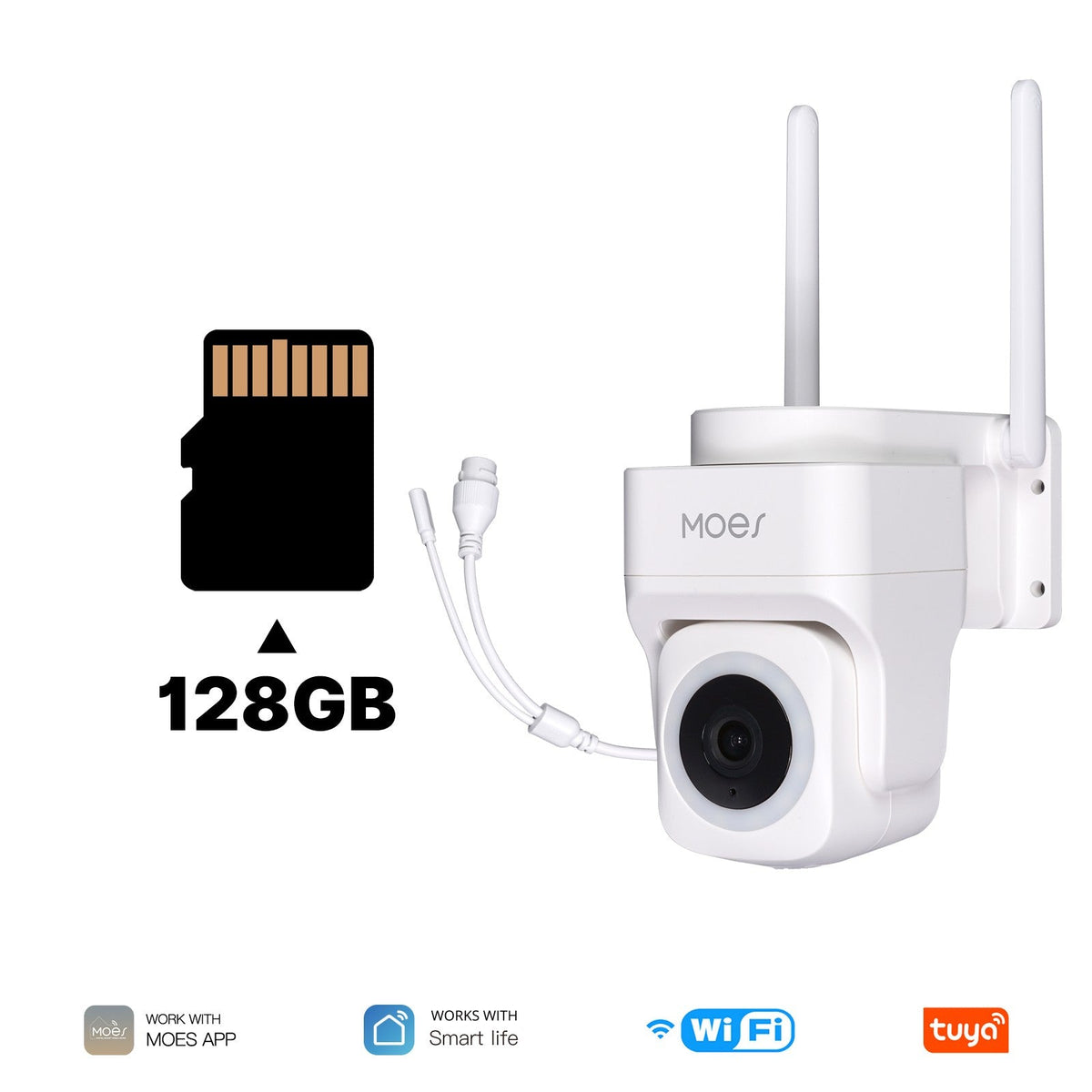 WiFi 3MP Smart Outdoor Security Camera RJ45 Network IP65 Waterproof EU Standard