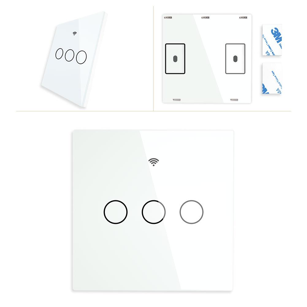 RF433 MHz Wireless Wall Glass Panel Transmitter Switch 1/2/3 Gang - Moes