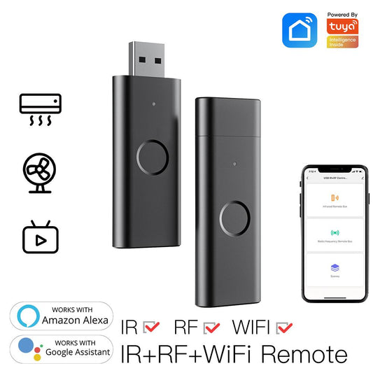 Tuya Smart Infrared WiFi Remote Controller Wireless USB IR+RF Controller for TV Fan Smart Home Automation Support Alexa Google Home - Moes