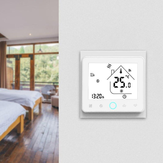 WiFi Central Air Conditioner Thermostat Temperature Controller 2 Pipe 4 Pipe 3 Speed Fan Coil Unit Work with Alexa Google Home - Moes