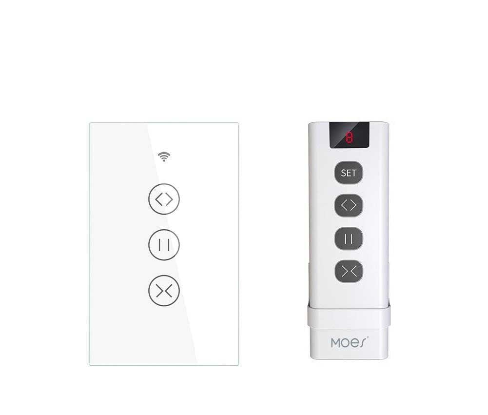ZigBee RF433 Smart Curtain Blinds Shutter Touch Switch Multi-control Neutral Wire Required US - MOES