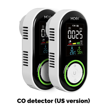 2nd Gen Plug-in Carbon Monoxide Detector with LED Display, Battery Backup 3-in-1 CO Sensor US Plug(Non-Smart)
