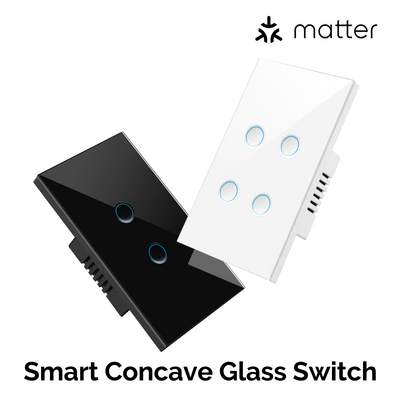 Matter WiFi Smart Light Switch Concave Glass Panel Neutral Wire Required US Version
