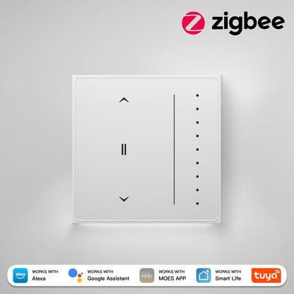 Star Feather Series Zigbee Smart Curtain Switch Anti-Glare Touch Panel Flowing Backlight EU Version