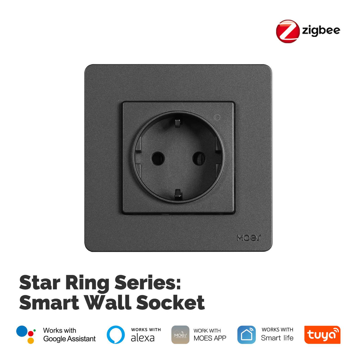 Enchufe inteligente Star Ring ZigBee con monitor de energía para pared de la UE