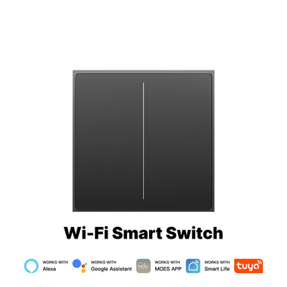 Star Feather Series WiFi Smart Switch Push Button With Neutral Wire Light Scene 2in1 Switch EU Version