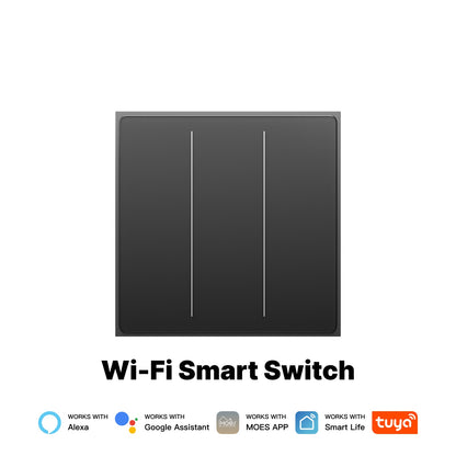Star Feather Series WiFi Smart Switch Push Button With Neutral Wire Light Scene 2in1 Switch EU Version