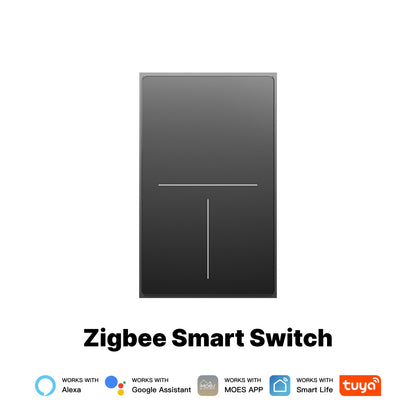ZigBee Star Feather Series Smart Switch Push Button With Neutral Wire Light Scene 2in1 Switch US Version
