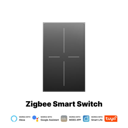 ZigBee Star Feather Series Smart Switch Push Button With Neutral Wire Light Scene 2in1 Switch US Version