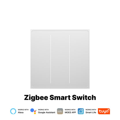 Star Feather Series ZigBee Smart Switch Push Button With Neutral Wire Light Scene 2in1 Switch EU Version