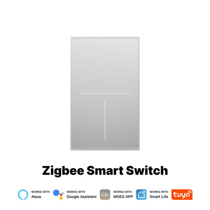 ZigBee Star Feather Series Smart Switch Push Button With Neutral Wire Light Scene 2in1 Switch US Version