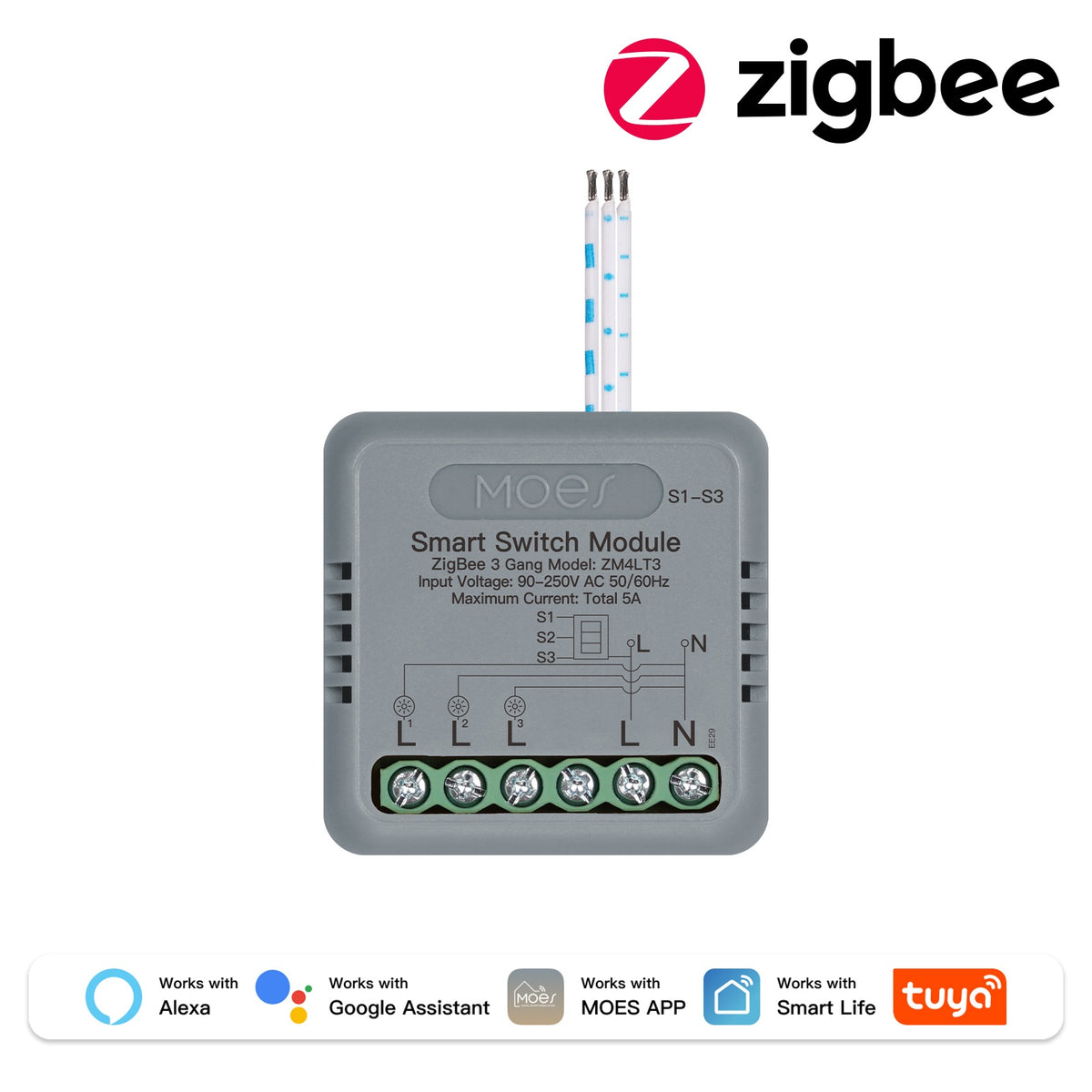 ZigBee Mini DIY Smart Light Switch Module Relay Timer 1/2/3/4 Gang
