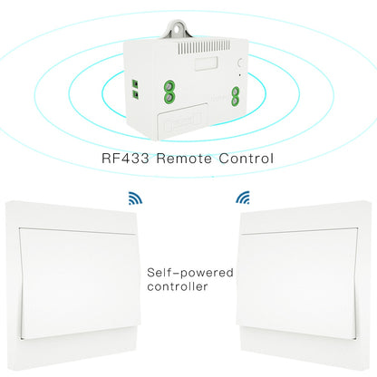 Smart RF433 Transmitter Push Button Switch Multi-Control Self-powered EU