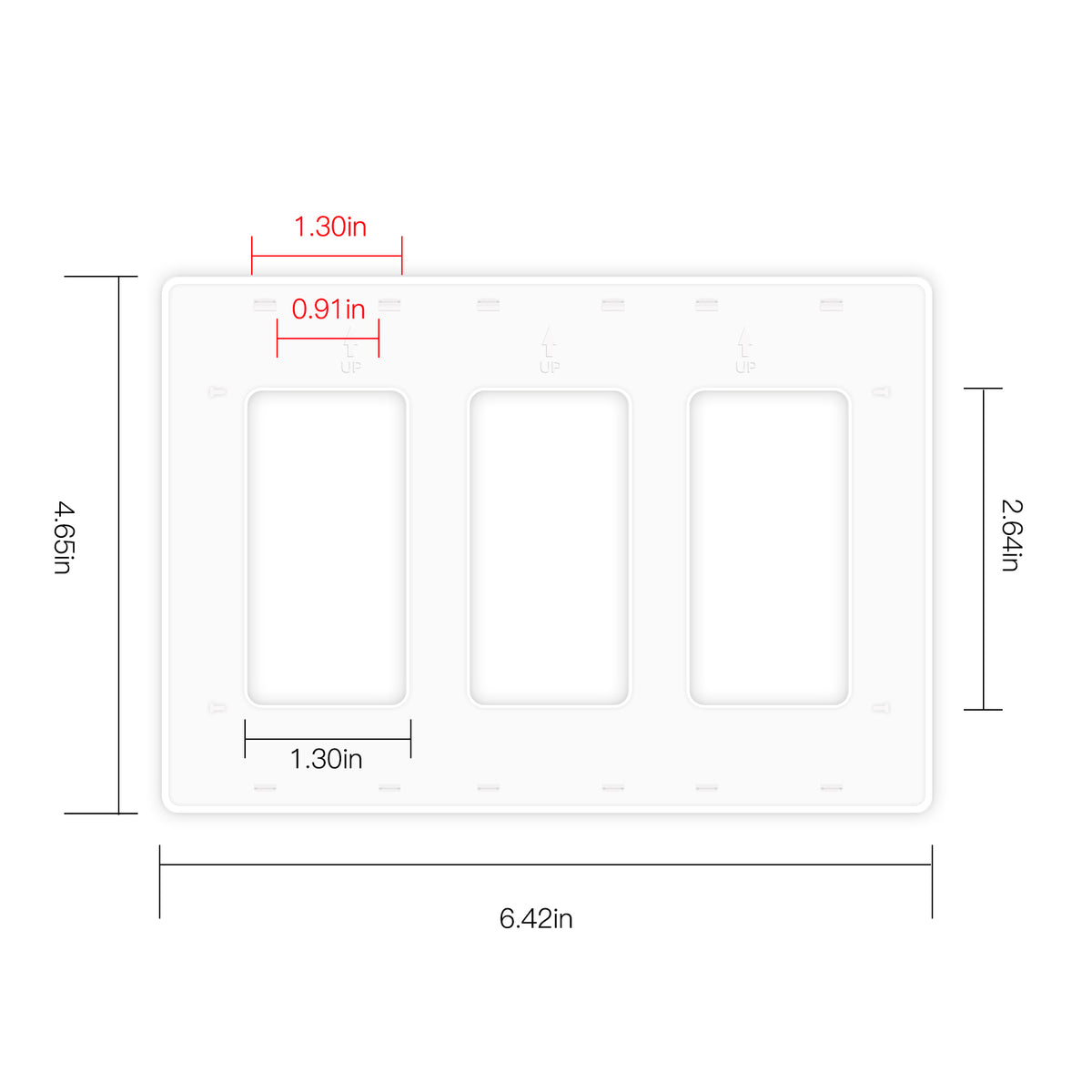 Star Ring Switch Panel EU/US Version 2/3/4 Gang (ONLY PANEL without switch）