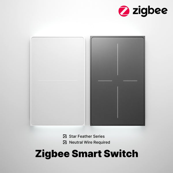 ZigBee Star Feather Series Smart Switch Push Button With Neutral Wire Light Scene 2in1 Switch US Version