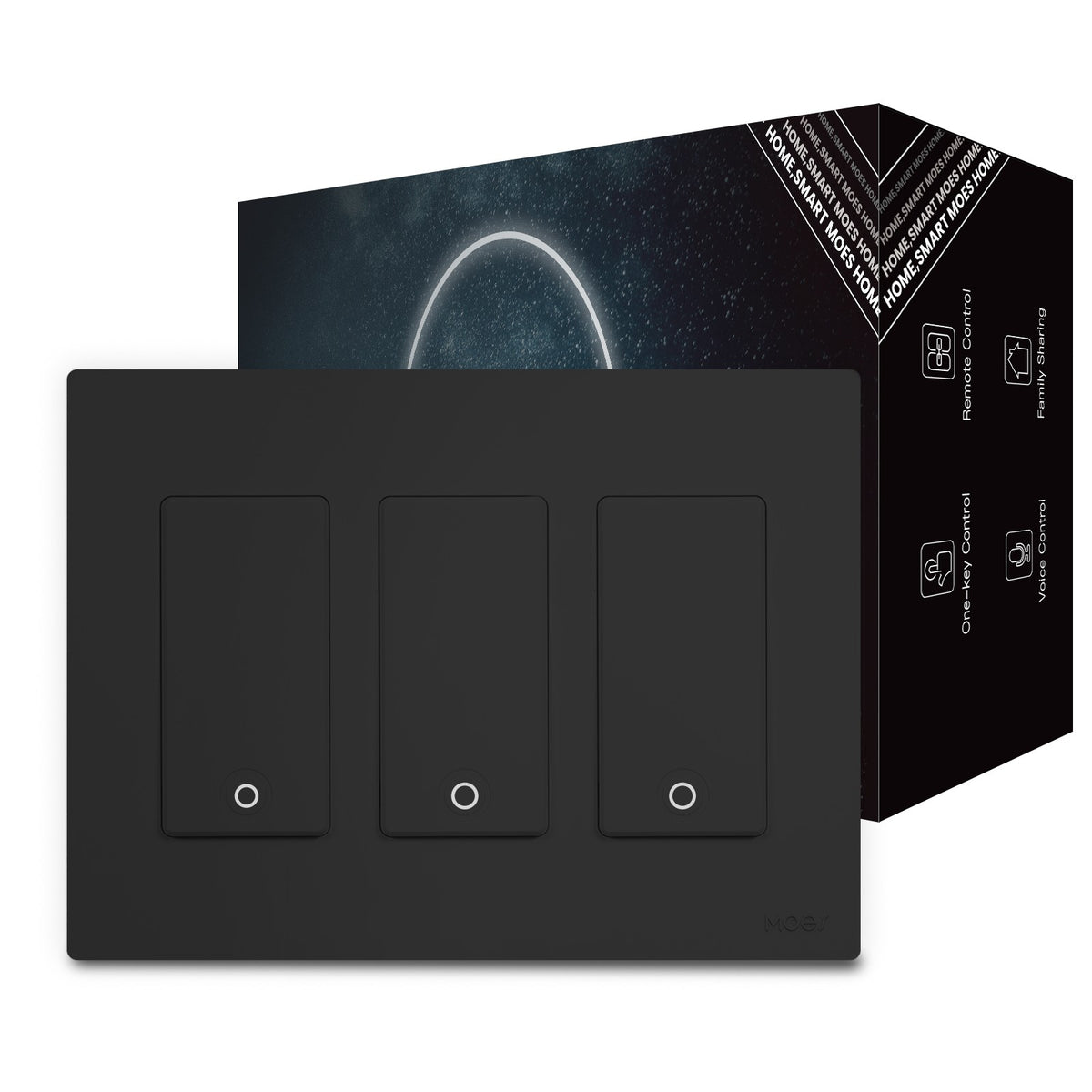 MOES Star Ring 2nd Generation Smart Single Pole 3 Way WIFI Switch 1/2/3/4 Gang US Standard
