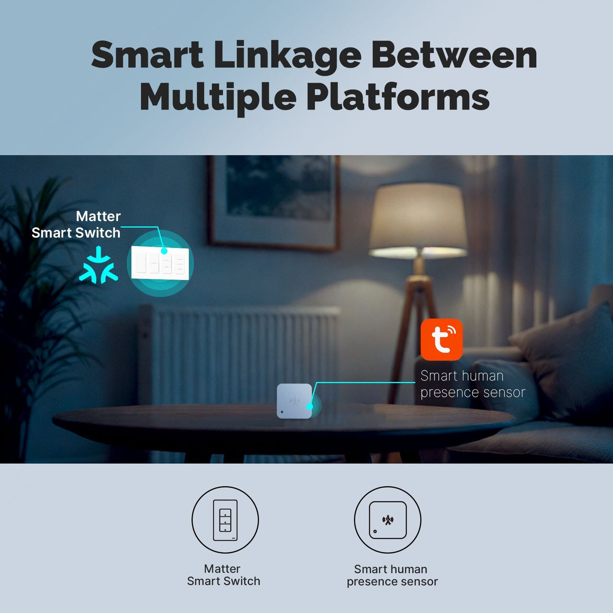 Matter WiFi Smart Light Button Switch App Control Neutral Wire Required US Standard