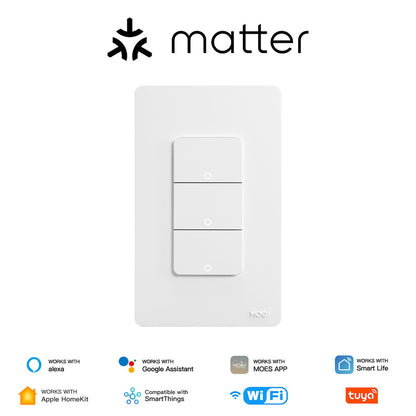 Matter WiFi Smart Light Button Switch App Control Neutral Wire Required US Standard