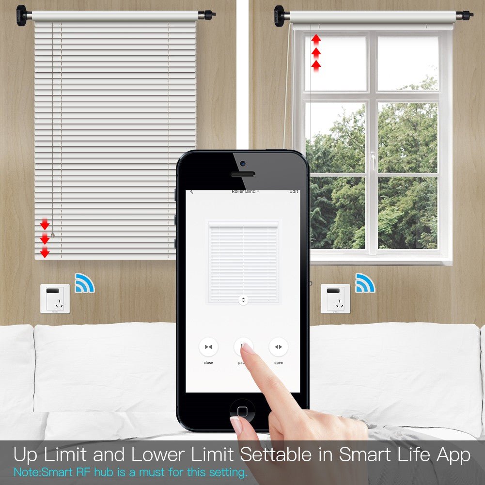 Rechargeable Tubular Roller Blind Motor RF433 Remote Control - MOES