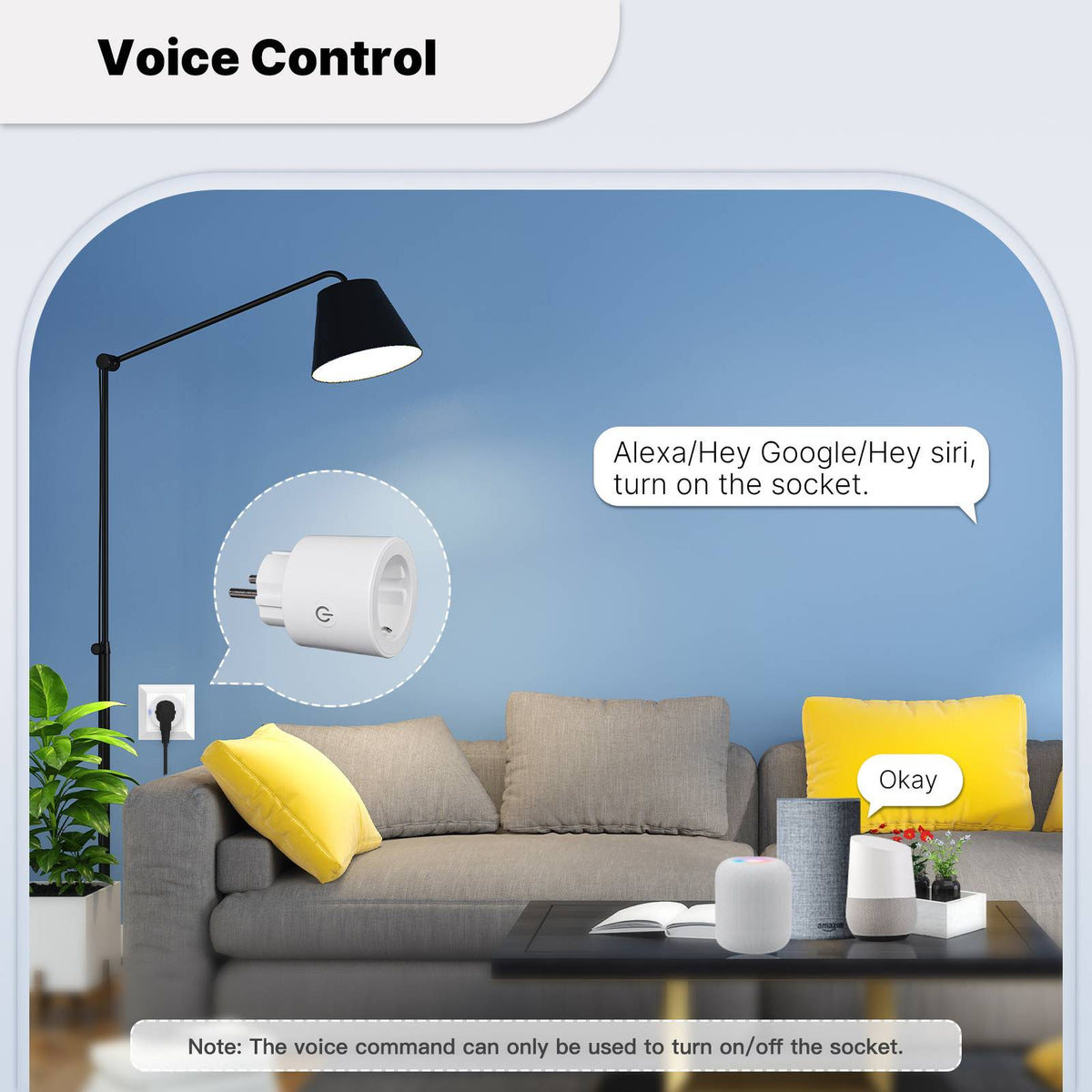 Smart Plug Matter WiFi Socket 16A Outlet Power Monitor EU Version