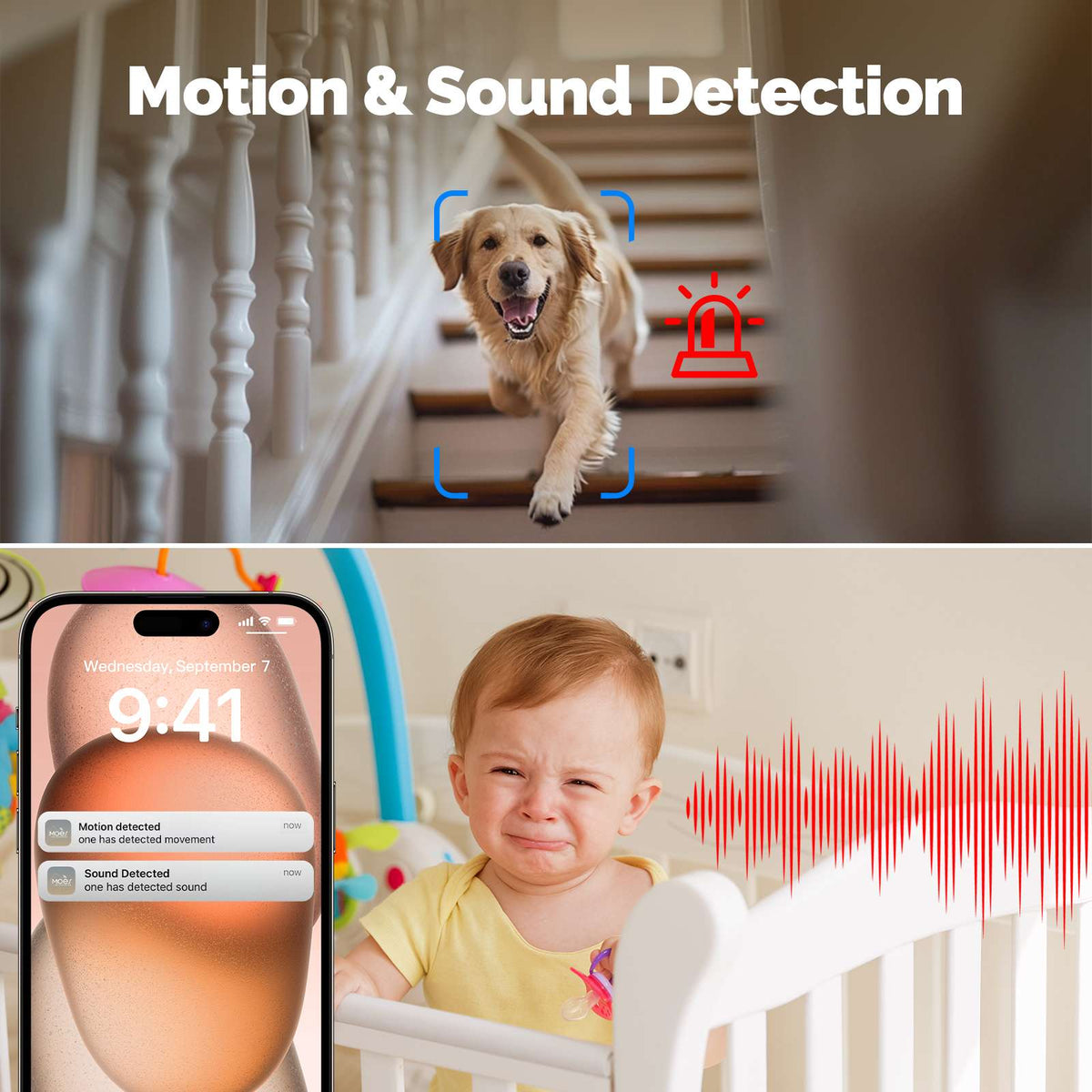 Tuya WiFi 4MP Indoor Security Camera with Night Vision and Motion Detection - MOES