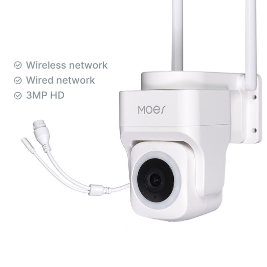 WiFi 3MP Smart Outdoor Security Camera RJ45 Network IP65 Waterproof EU Standard