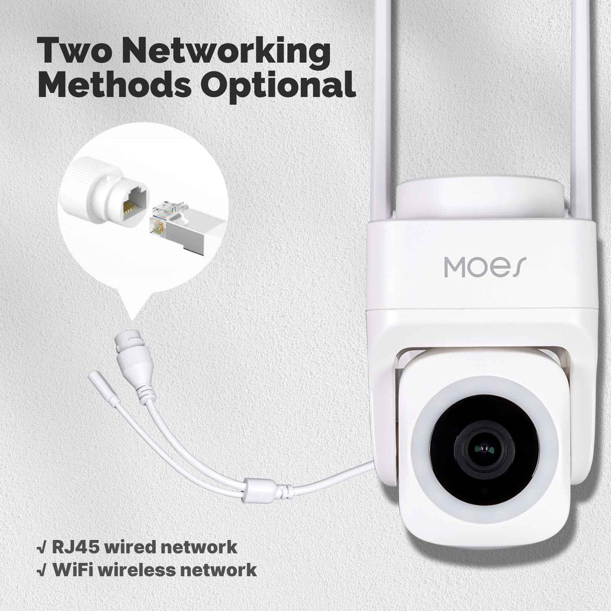 WiFi 3MP Smart Outdoor Security Camera RJ45 Network IP65 Waterproof EU Standard