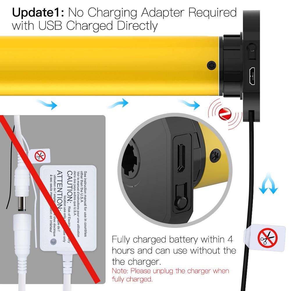 Automatic 25mm Smart ZigBee Tubular Roller Blinds Motor DC Lithium Battery Powered Energy Saving Built-in Receiver RF433 Remote Control for 38mm Tube Smart LifeTuya App Alexa Voice Control - Moes