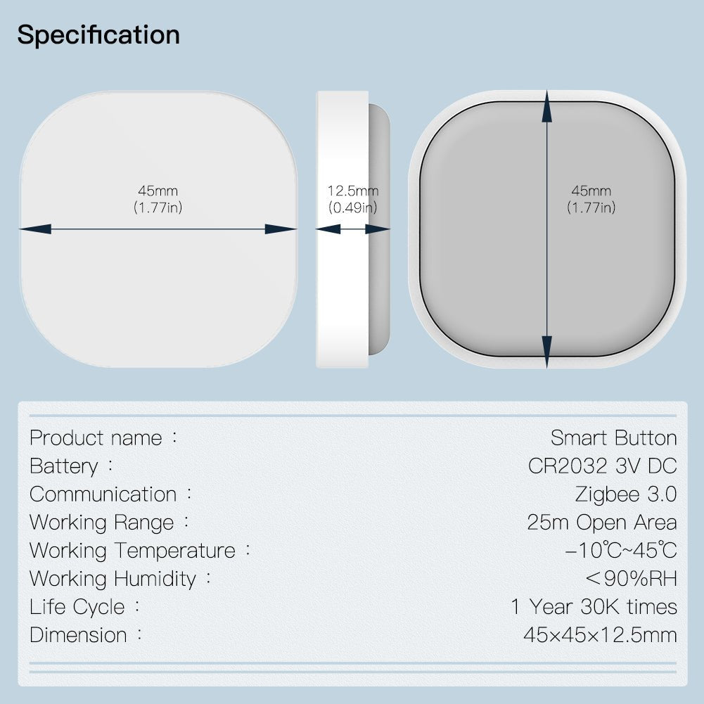 IP55 Waterproof Smart ZigBee Scene Switch & Wireless Remote Dimmer, Customize Button Action with Tuya/Smart Life, Powered by Battery - MOES