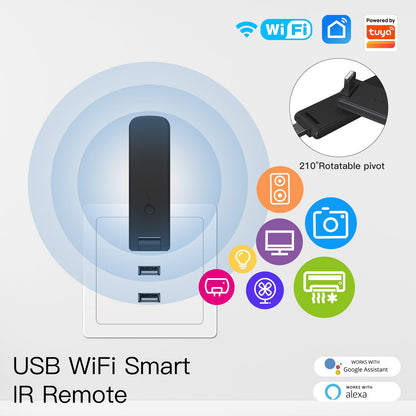 MOES Tuya Smart Infrared WiFi Remote Controller Wireless USB IR Controller 210°Rotate for IR TV Fan Switch Smart Home Automation Support Alexa Google Home - MOES