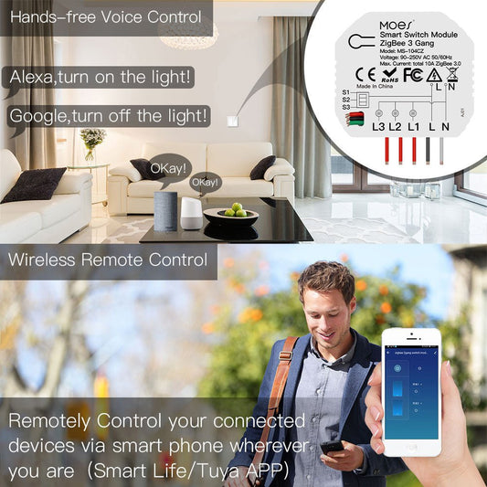 Remotely Control your connected devices via smart phone wherever, you are (Smart Life/Tuya APP) - MOES