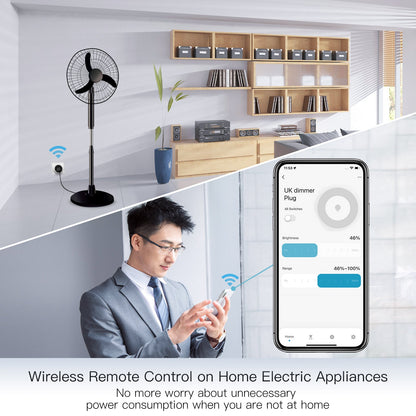 MOES WiFi Smart Power Dimmer Plug Brightness Adjust Timer Socket UK - MOES