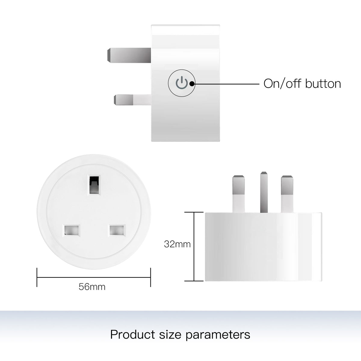 MOES WiFi Smart Power Dimmer Plug Brightness Adjust Timer Socket UK - MOES