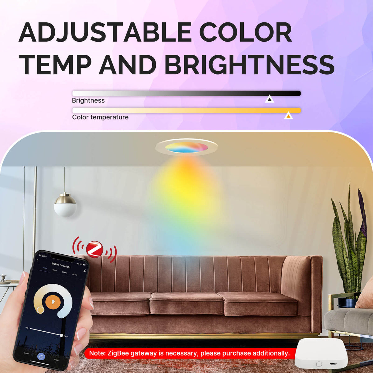 MOES ZigBee Downlight Tuya Dimming Spot lamp 6W RGB Change Warm Cool light - MOES