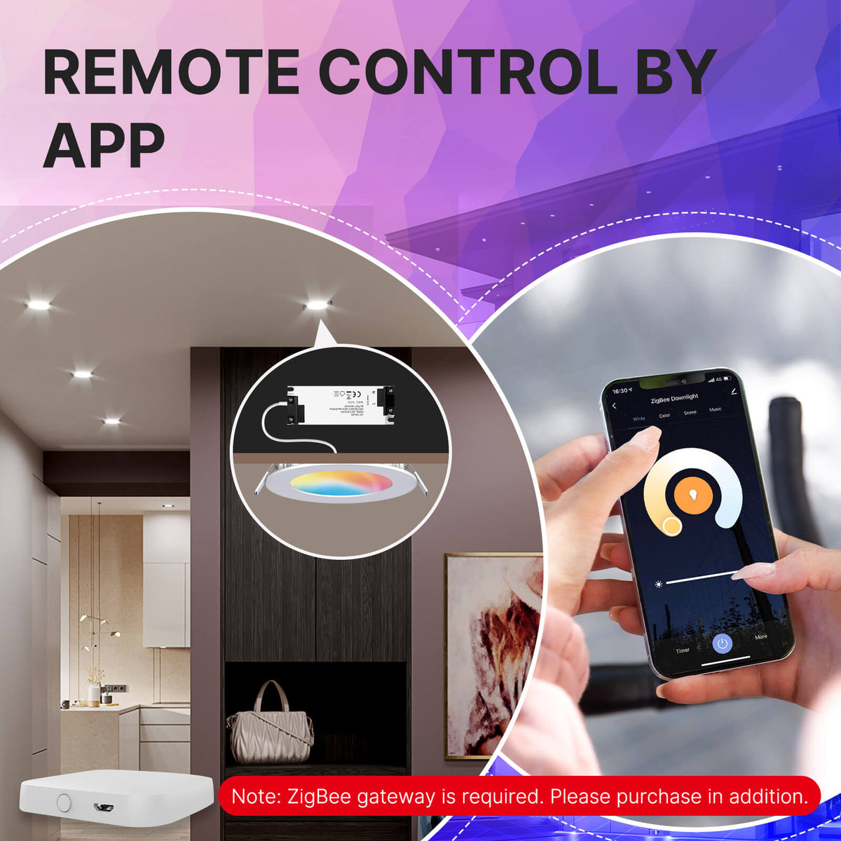 MOES ZigBee Downlight Tuya Dimming Spot lamp 6W RGB Change Warm Cool light - MOES