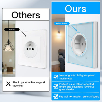 MOES ZigBee Smart Wall Socket Glass Panel Power Monitor - MOES