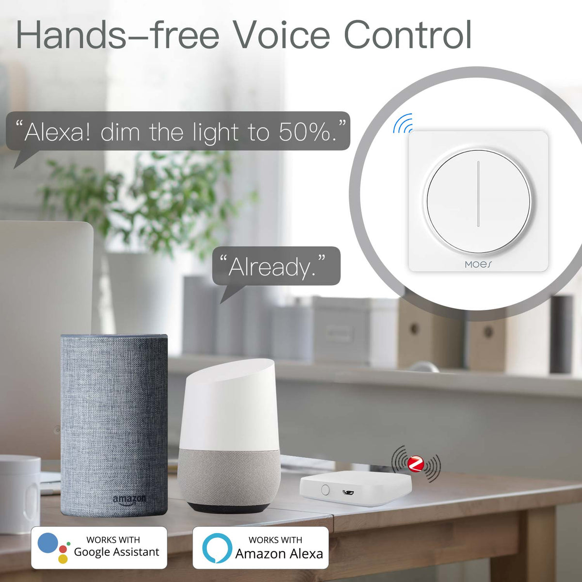 New ZigBee Smart Touch Light Dimmer Switch Timer Brightness Memory Smart Life/Tuya APP EU - Moes