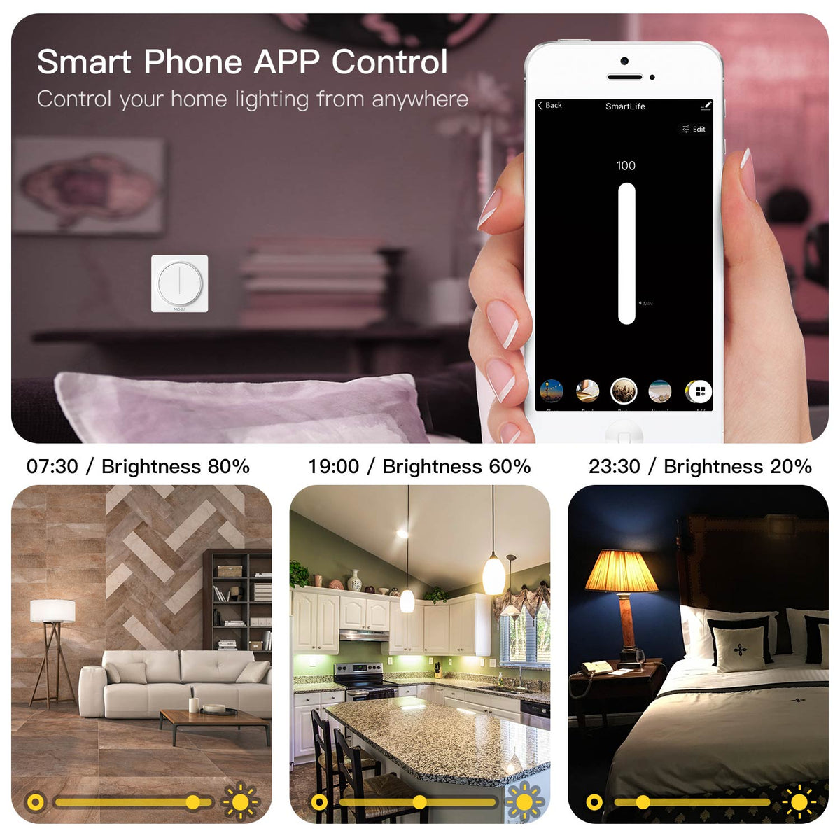 New ZigBee Smart Touch Light Dimmer Switch Timer Brightness Memory Smart Life/Tuya APP EU - Moes