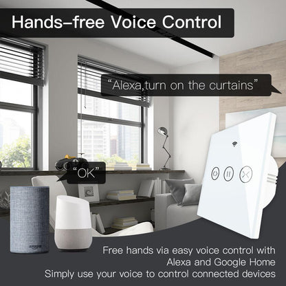 RF WiFi Smart Touch Curtain Blinds Roller Shutter Switch EU - Moes