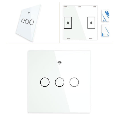 RF433 MHz Wireless Wall Glass Panel Transmitter Switch 1/2/3 Gang - Moes