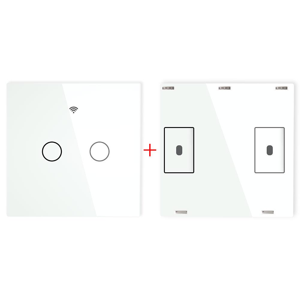 RF433 MHz Wireless Wall Glass Panel Transmitter Switch 1/2/3 Gang - Moes