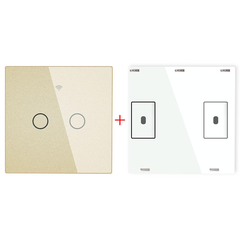 RF433 MHz Wireless Wall Glass Panel Transmitter Switch 1/2/3 Gang - Moes