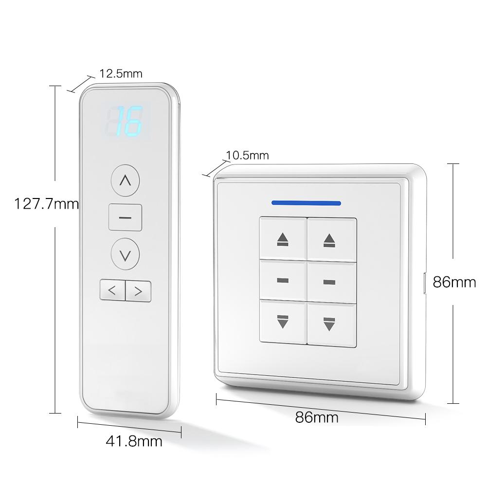 RF433 Remote Emitter For Controlling WiFi ZigBee Curtain Motor Hand-held Wall-Mounted Transmitter Multiple Channels Optional - Moes