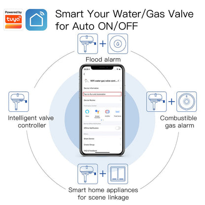 Smart WiFi Water Gas Valve Controller Pipeline Auto Shut OFF - MOES