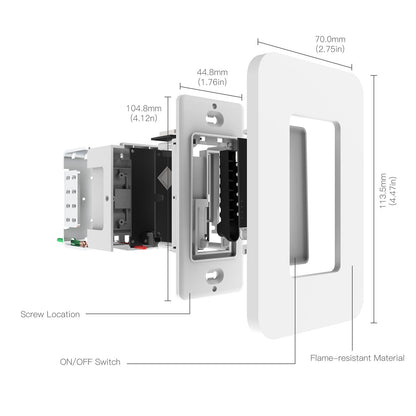 Snow Rock Series New 3-Way WiFi Smart Light Switch US Version - Moes