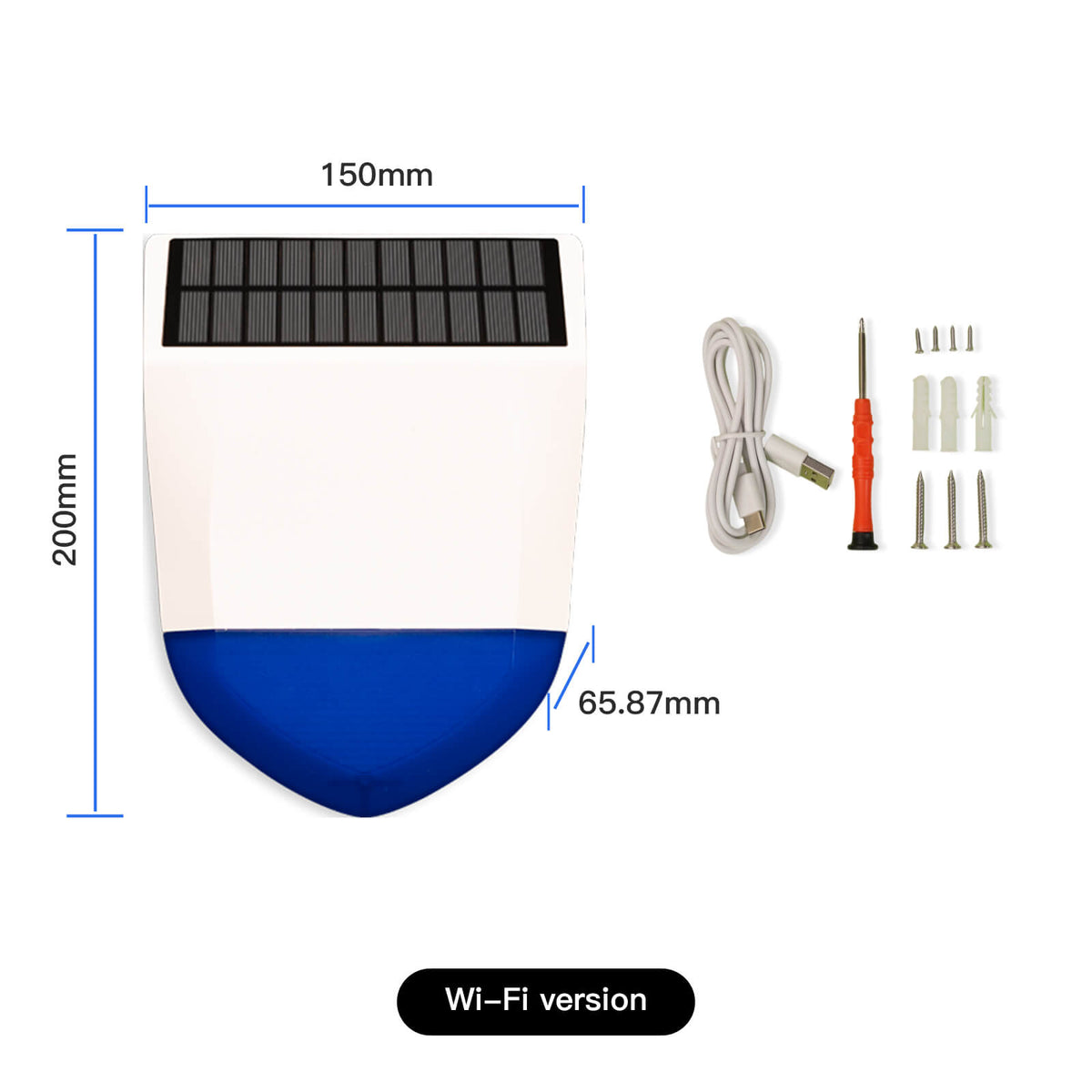 Tuya Smart Wifi/Zigbee Sound Light Siren Alarm Solar Energy Outdoor IPX5 Waterproof Tamper Alarm With Rechargeable Battery - MOES