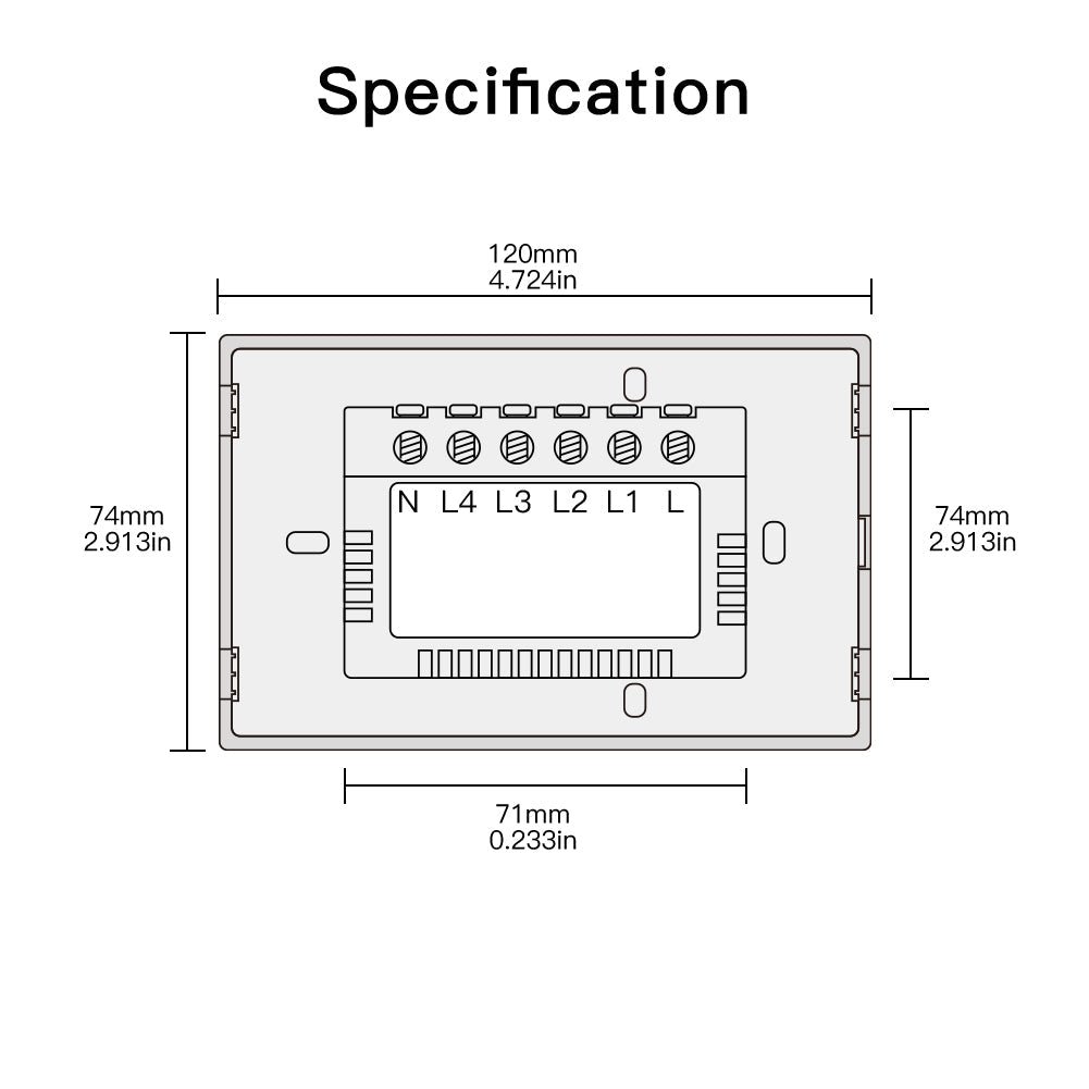 Wall Touch Switch US EU Version Only Glass Panel - Moes