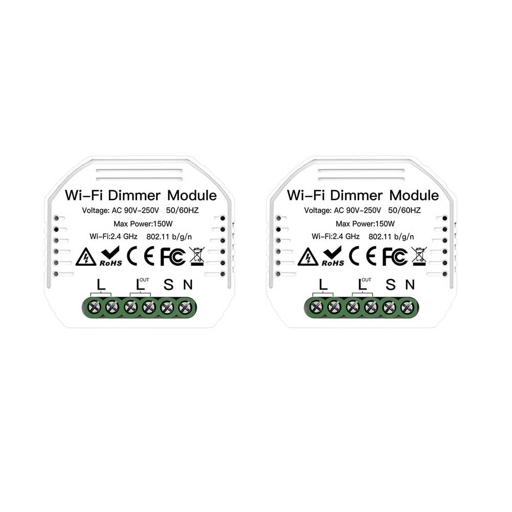 WiFi 2 Gang Dimmer Switch Module DIY Smart Light LED Dimmable Interruptor Relay - MOES