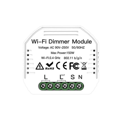 WiFi 2 Gang Dimmer Switch Module DIY Smart Light LED Dimmable Interruptor Relay - MOES